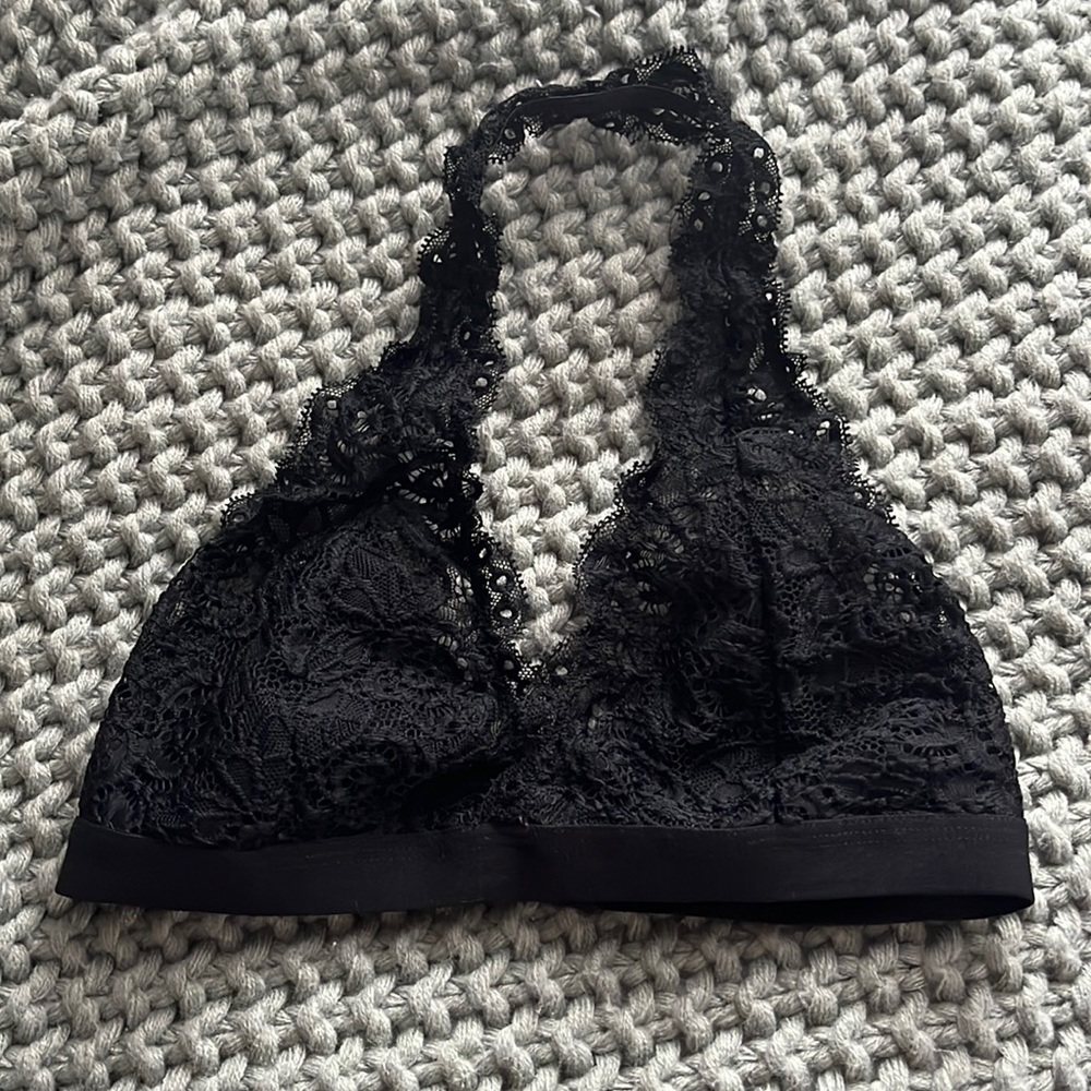 City Streets.. black lace halter bralette.